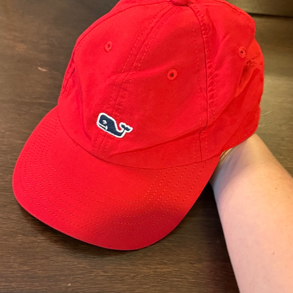 Vineyard Vines Bright Red Cap with Whale Logo